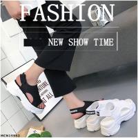 MCN15952 韓版新款休閒時尚飛織魚嘴運動涼鞋