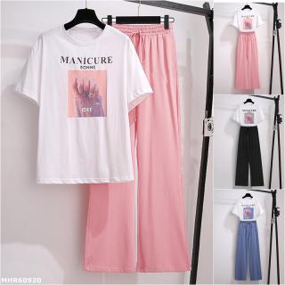 MHR60920(2169) 夏裝印花短袖T恤+長褲套裝