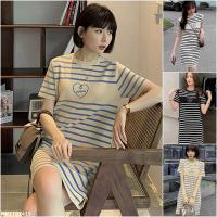 MK1191415(2477) 夏季條紋針織短袖連衣裙