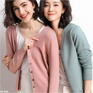 MK45-589(8A37) 秋季純色薄款針織外套