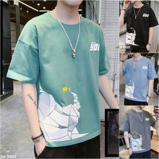 M36-1602 夏季男裝幾何印花短袖T恤