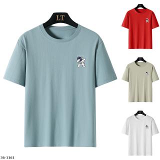 M36-1161 夏季大碼男士印花圓領短袖T恤