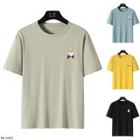 M36-1162 夏季大碼男士印花圓領短袖T恤